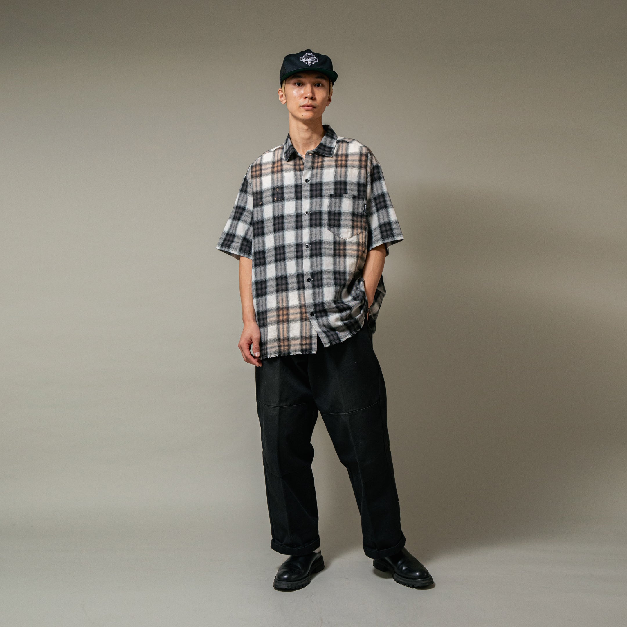 Ombre Check Damage S/S Shirt / 2510202