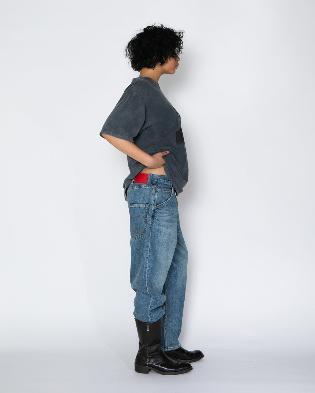 “Selena” Wide Tapered Denim Pants (Damage) / 2520801D