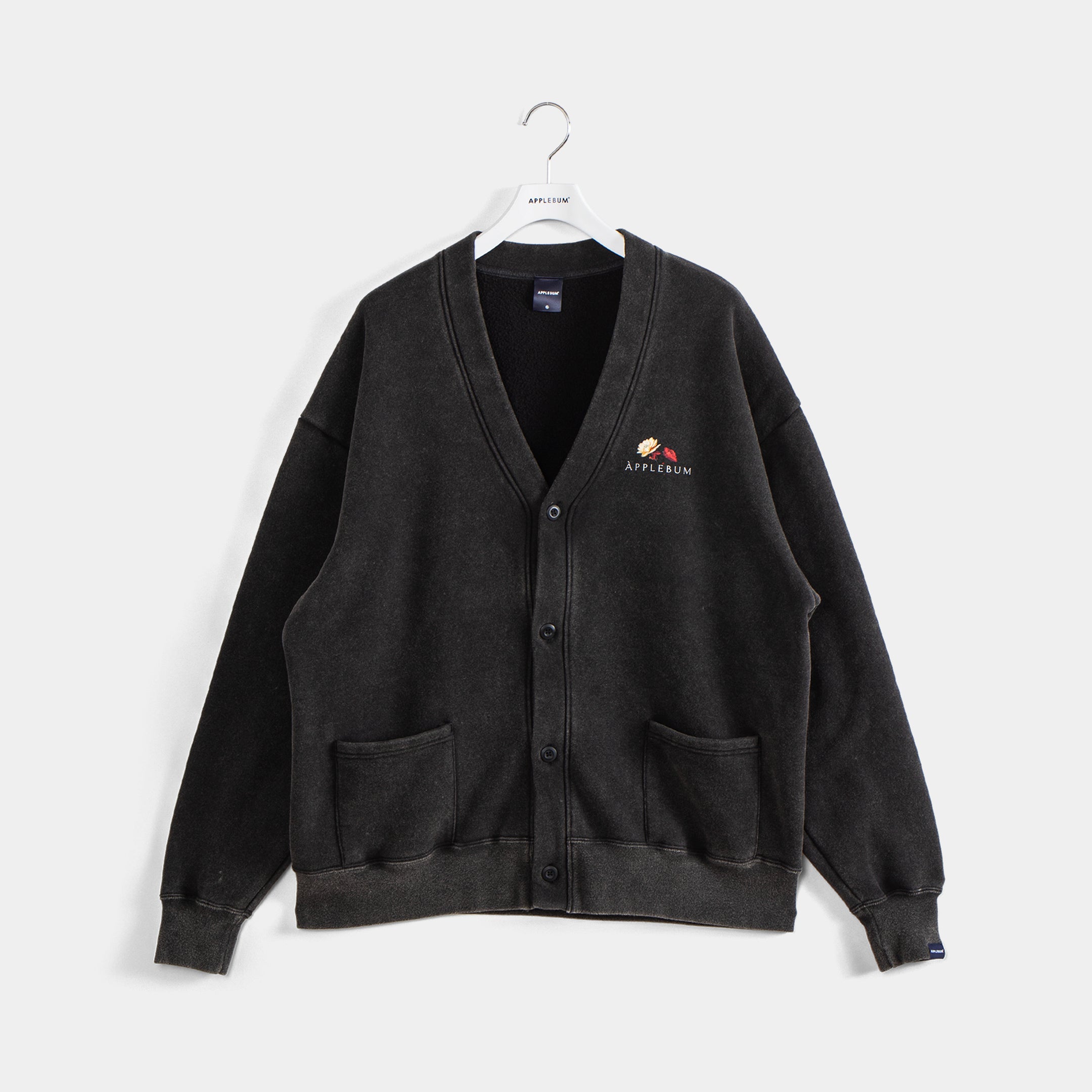 Powder Bleach Sweat Cardigan [Vintage Black] / 2410103