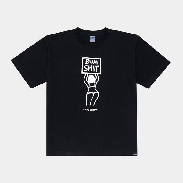 "BUM SHIT" T-shirt 6.2oz [Black] / HS2411102