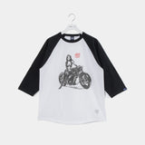 "Nice! APPLEBUM" 3/4 Sleeve Raglan T-shirt [White] / 2411138