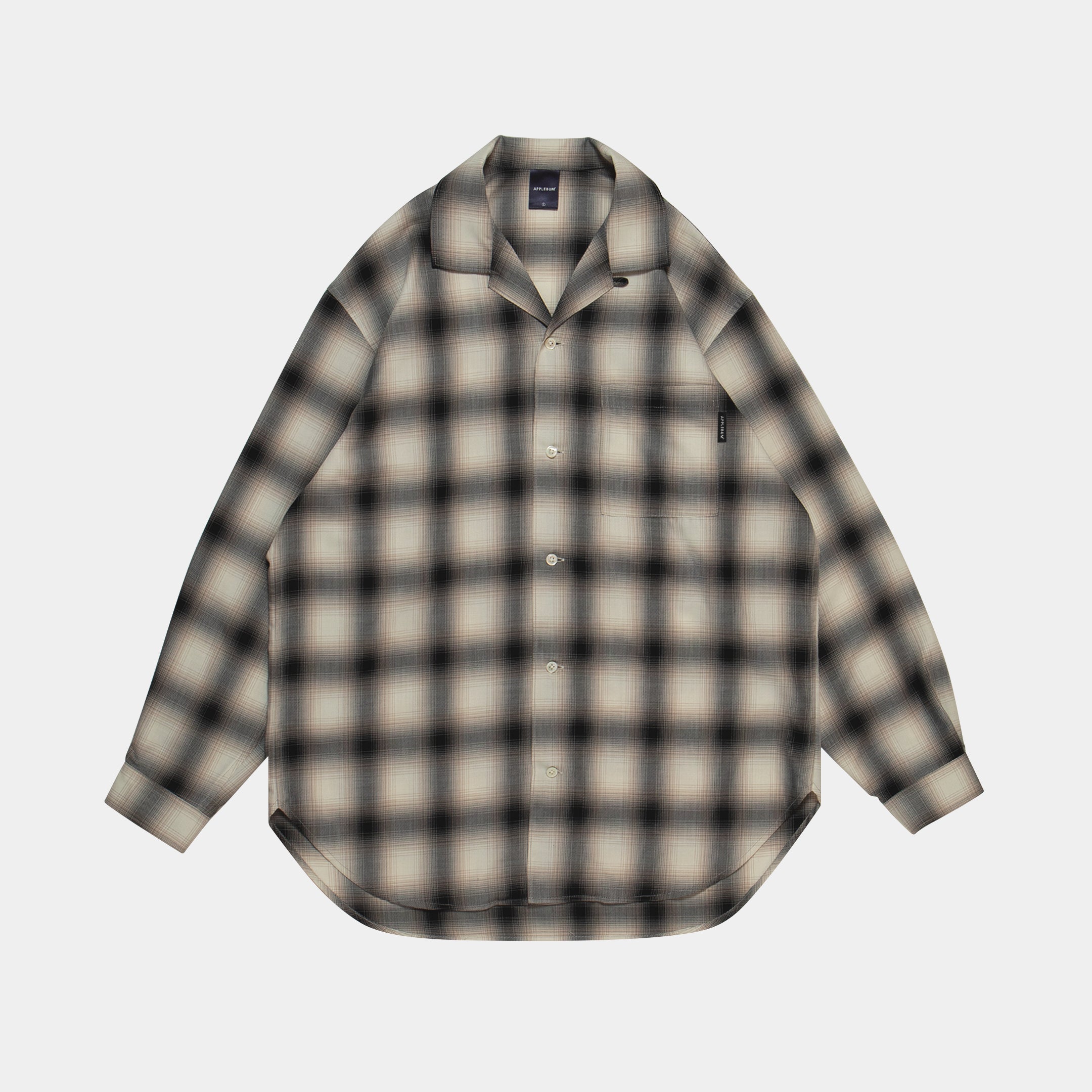 Ombre Check L/S Aloha Shirt [White/Black] / 2420204