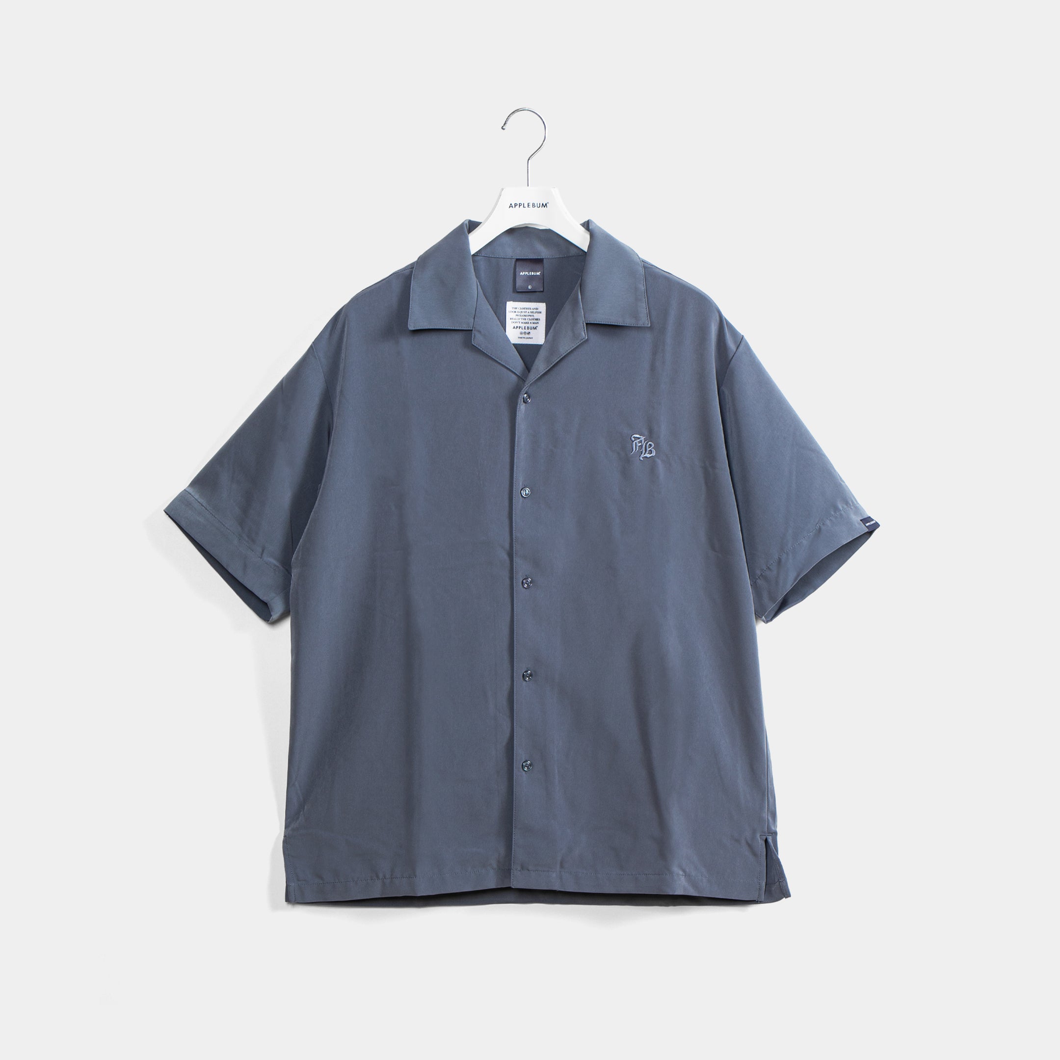 Silky Open Collar Shirt [Stone Blue] / 2410210