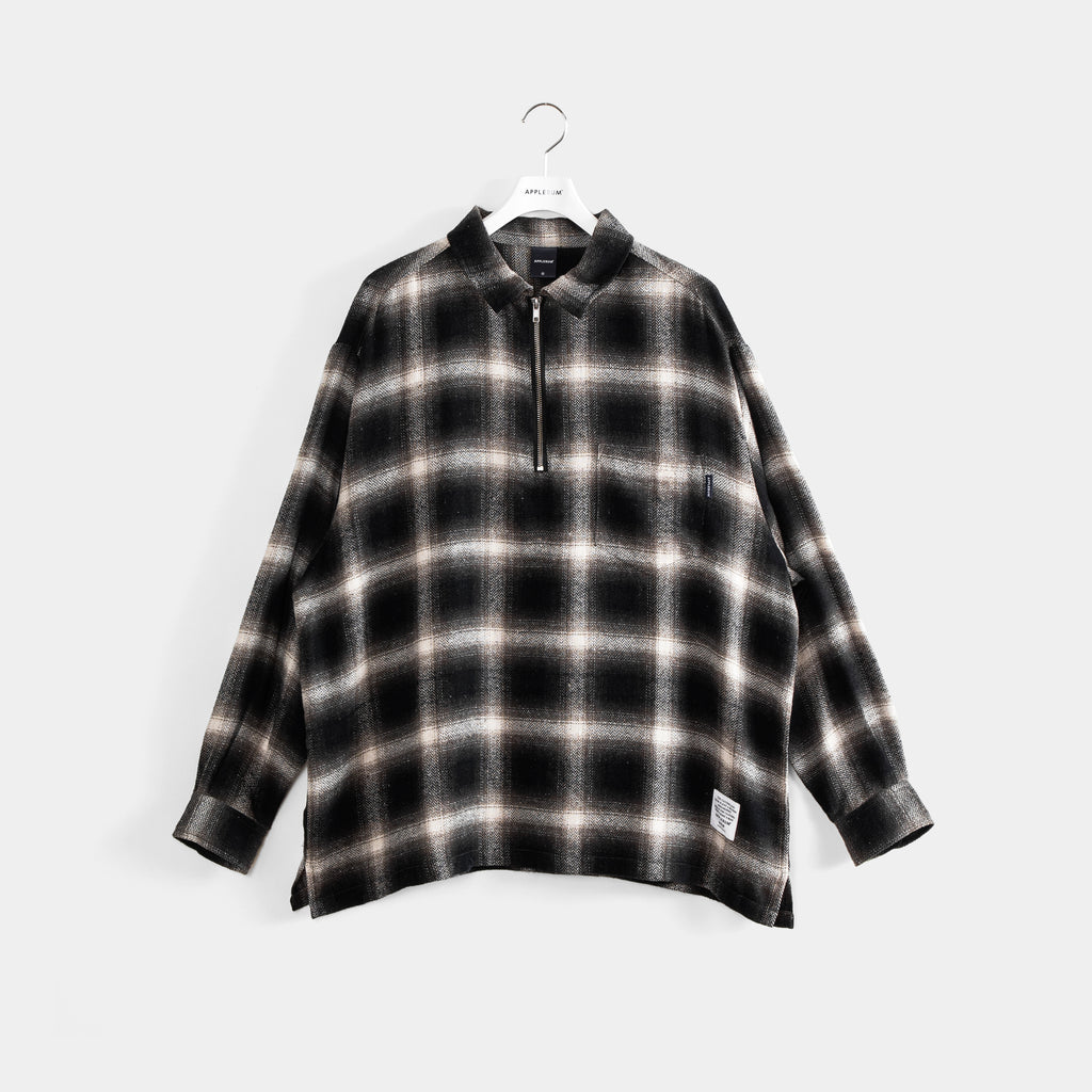 L/S Half Zip Nel Shirt [Black] / 2320202 – APPLEBUM