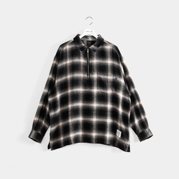 L/S Half Zip Nel Shirt [Black] / 2320202