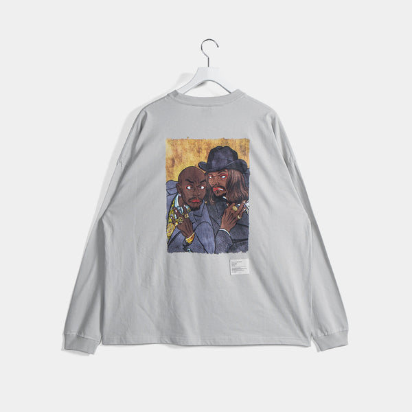 “2 Of Amerikaz Most Wanted” L/S T-shirt [Gray] / 2411139