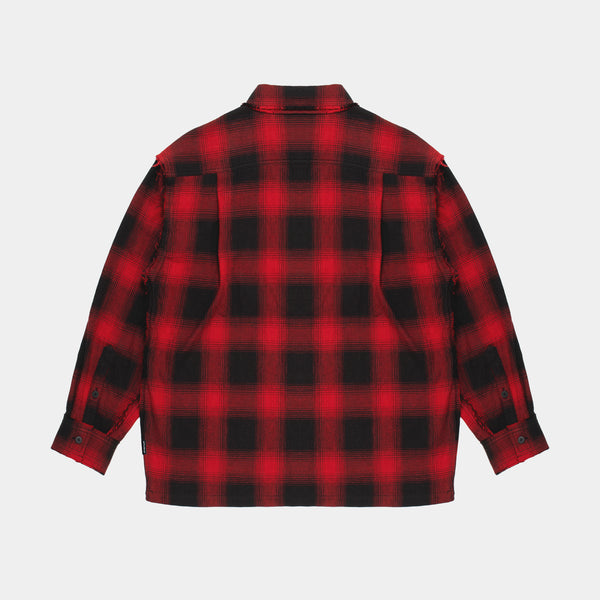 Cut Off Nel Shirt [Red/Black] / 2420203