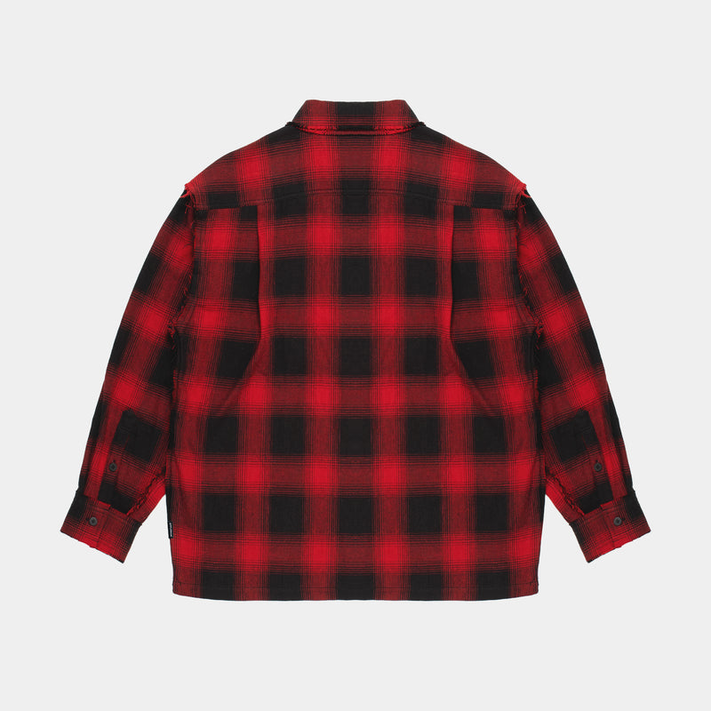 Cut Off Nel Shirt [Red/Black] / 2420203