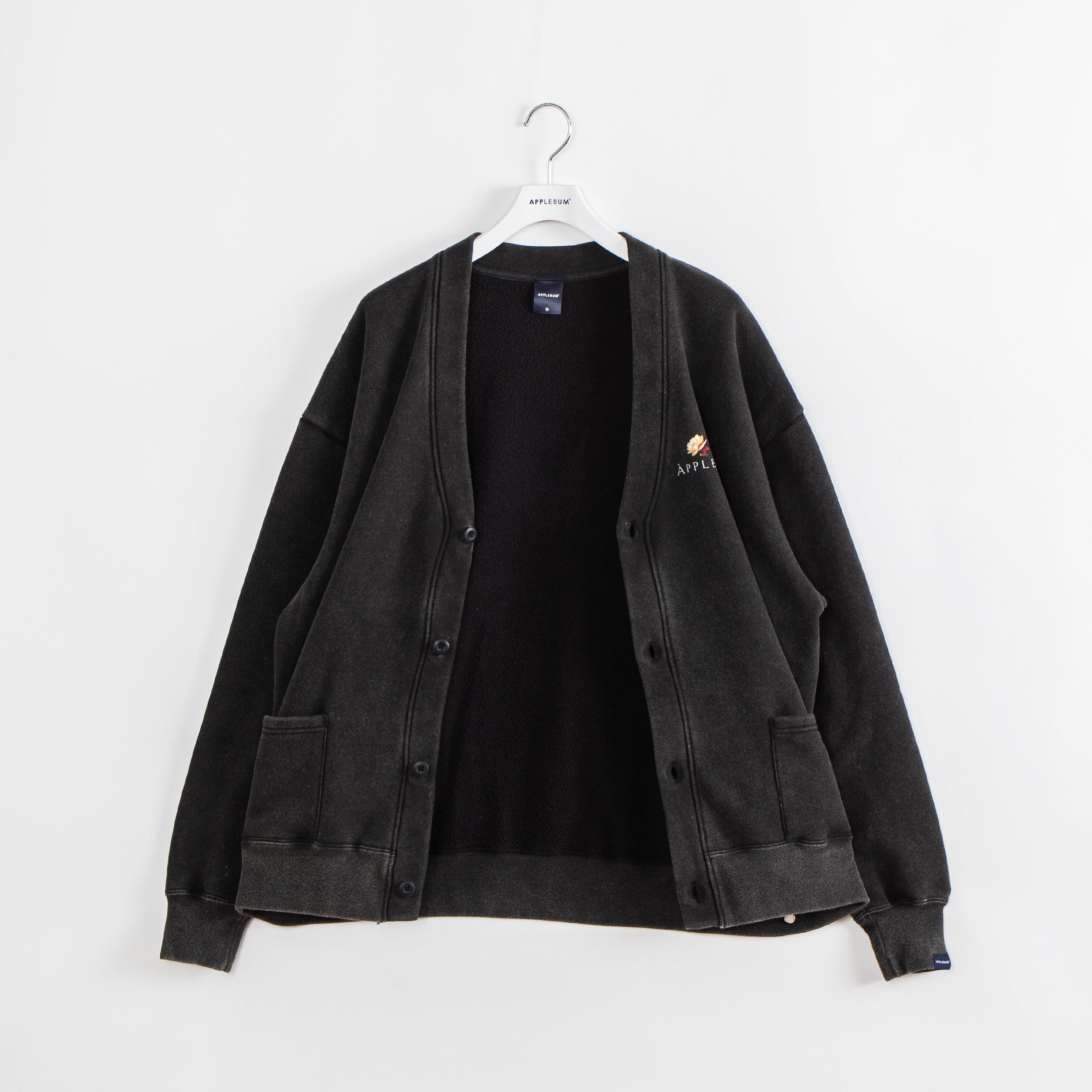 Powder Bleach Sweat Cardigan [Vintage Black] / 2410103