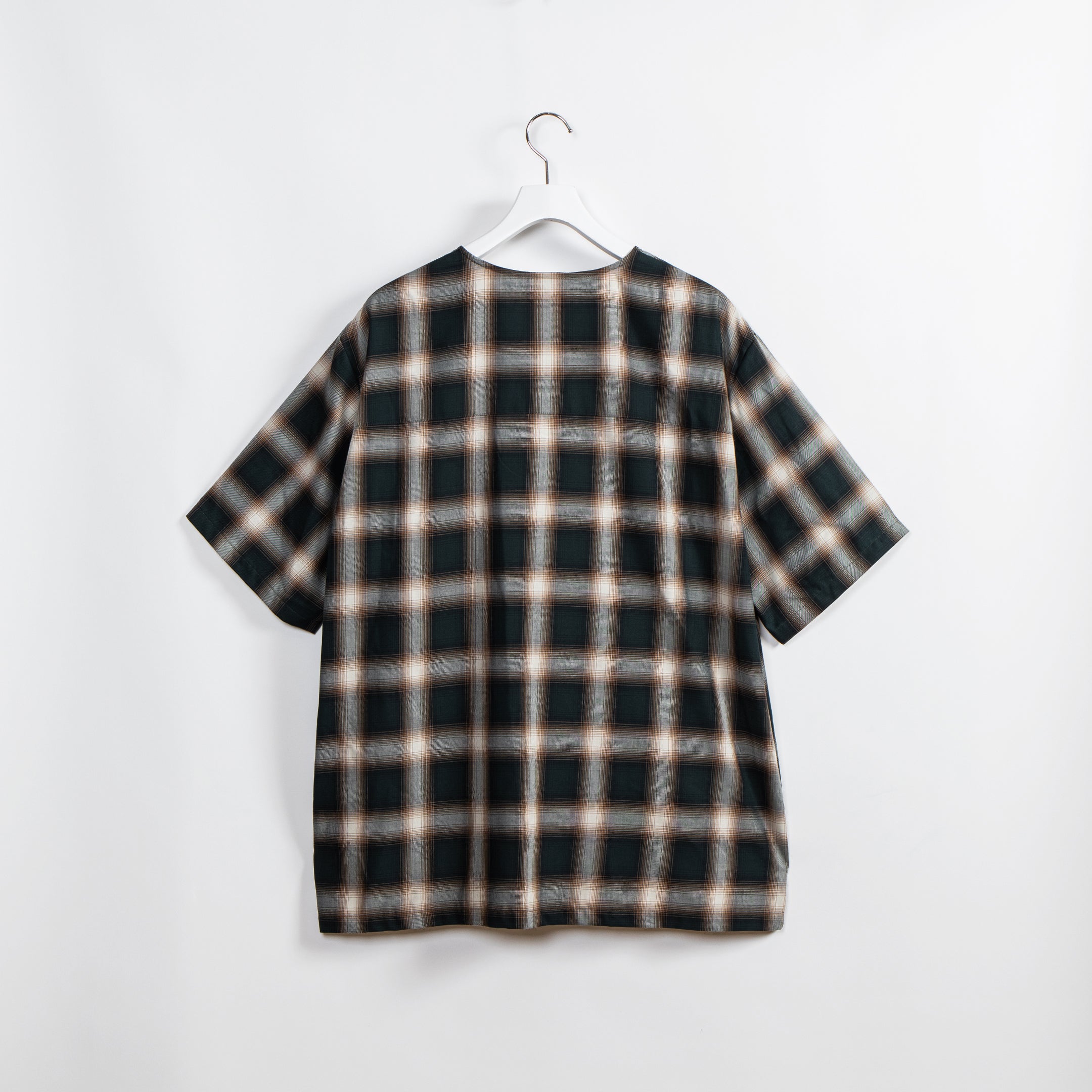 Hombre Check Collarless Shirt / 2410211