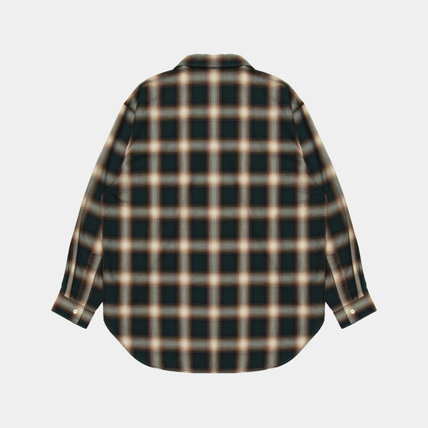 Ombre Check L/S Aloha Shirt [Green/Brown] / 2420204