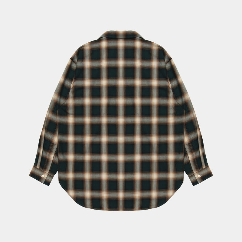 Ombre Check L/S Aloha Shirt [Green/Brown] / 2420204