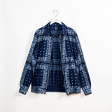 Indigo Paisley Zip Up Shirt Jacket / 2410606