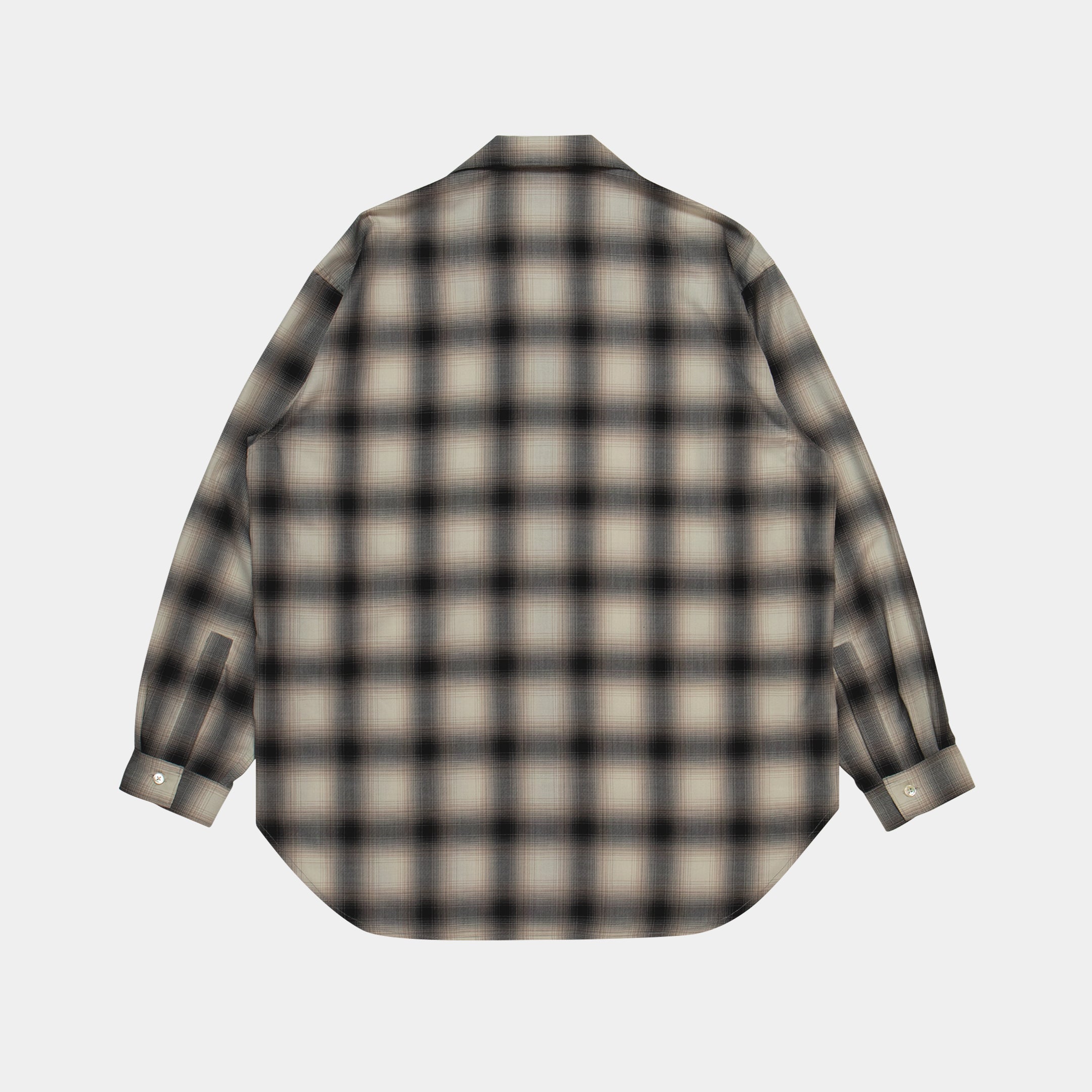 Ombre Check L/S Aloha Shirt [White/Black] / 2420204