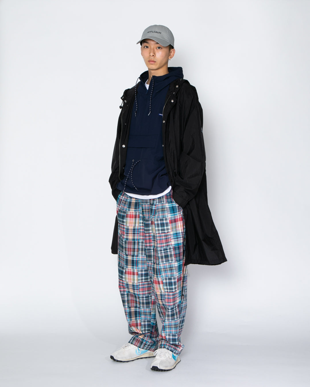Patchwork Madras Crusher black M/L ブラック Patchwork Madras Wide Pants / 2610802
