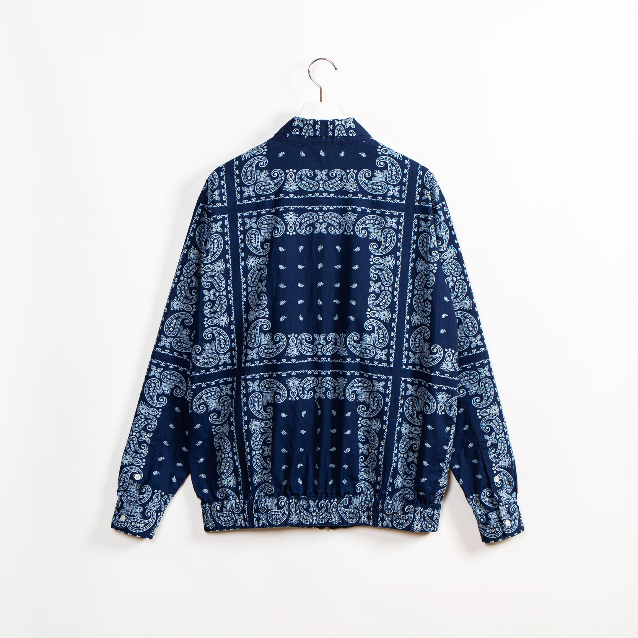 Indigo Paisley Zip Up Shirt Jacket / 2410606