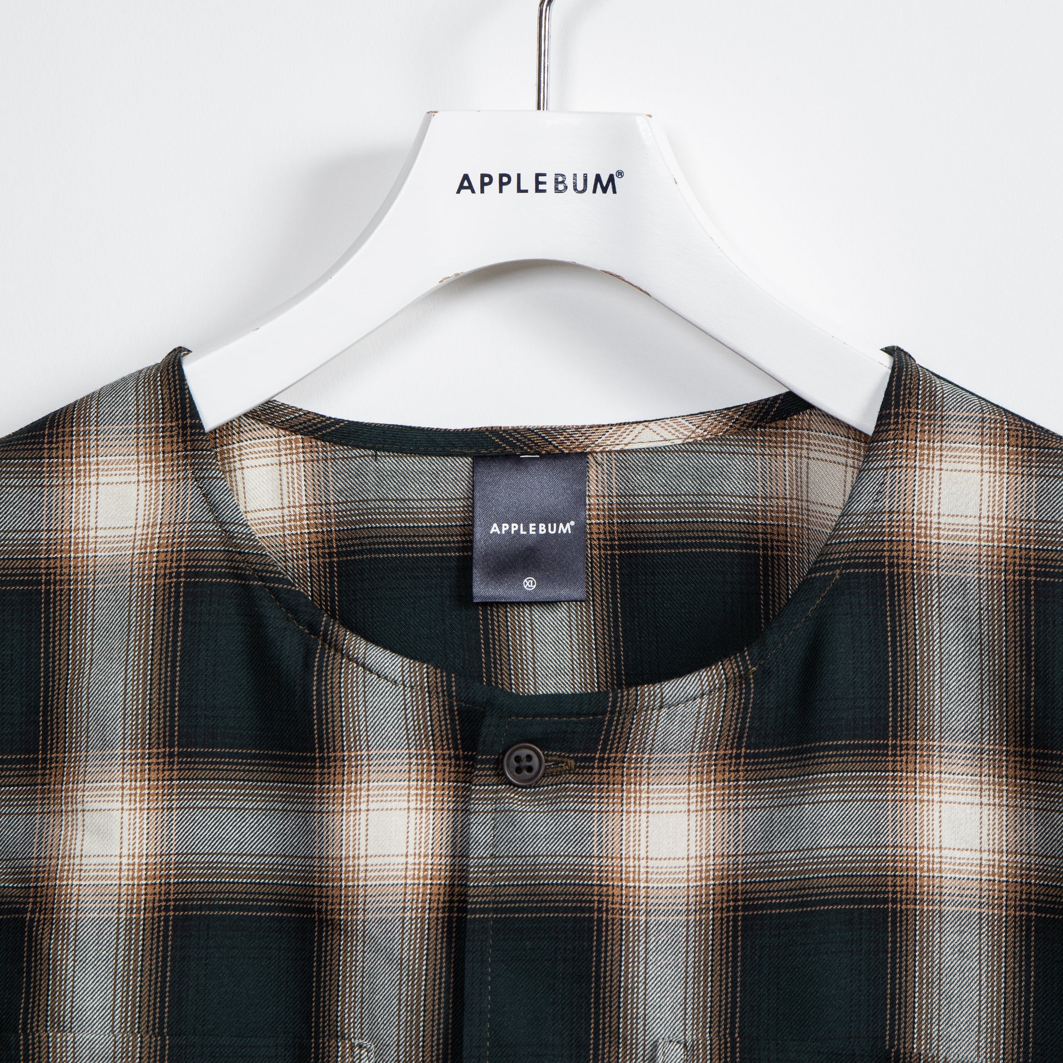 Hombre Check Collarless Shirt / 2410211