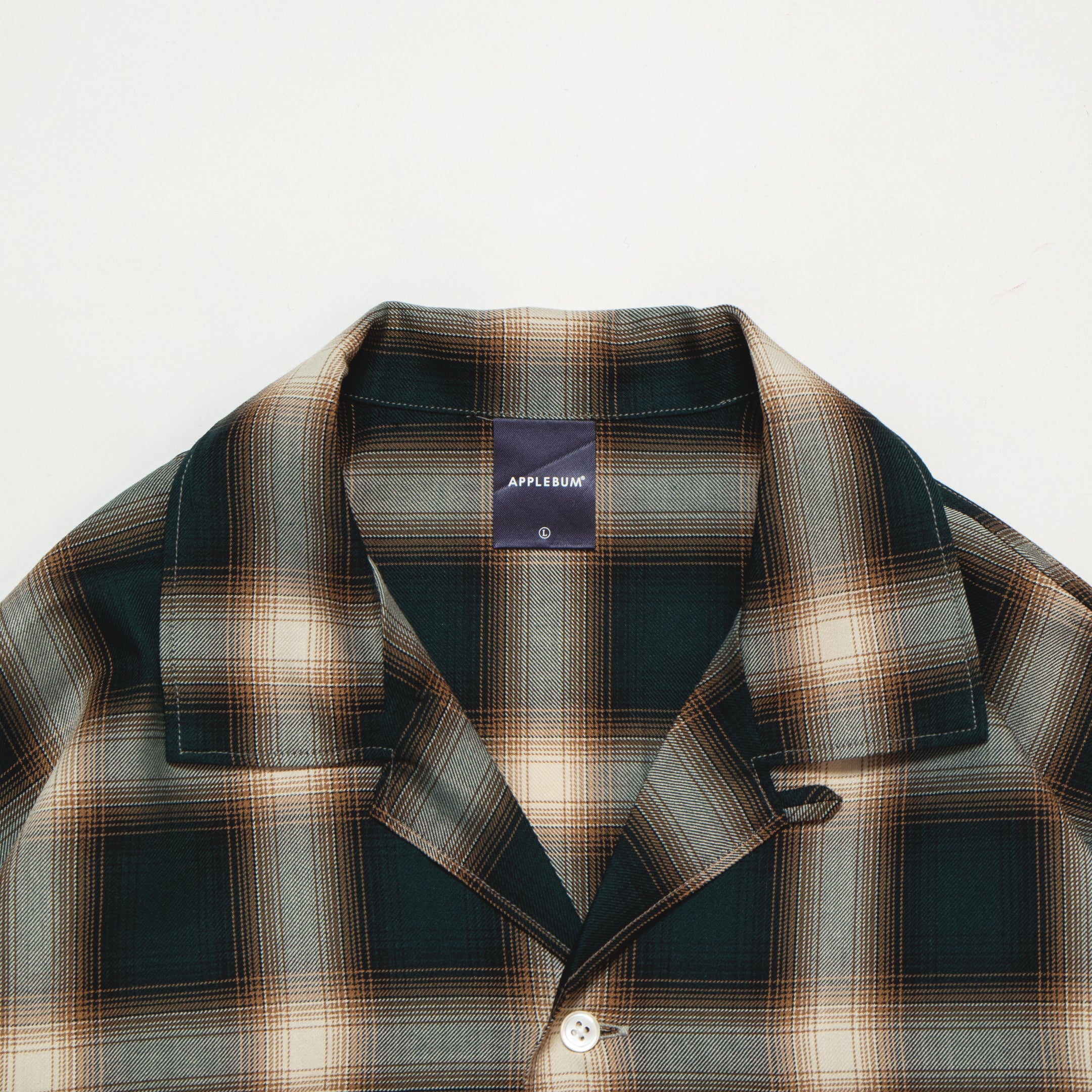 Ombre Check L/S Aloha Shirt [Green/Brown] / 2420204