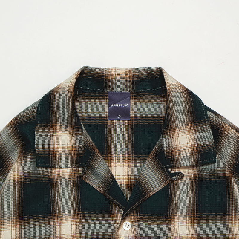 Ombre Check L/S Aloha Shirt [Green/Brown] / 2420204