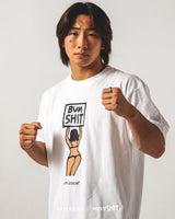 "BUM SHIT" T-shirt 6.2oz [White] / HS2411102