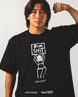 "BUM SHIT" T-shirt 6.2oz [Black] / HS2411102