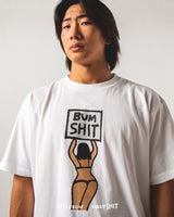 "BUM SHIT" T-shirt 6.2oz [White] / HS2411102