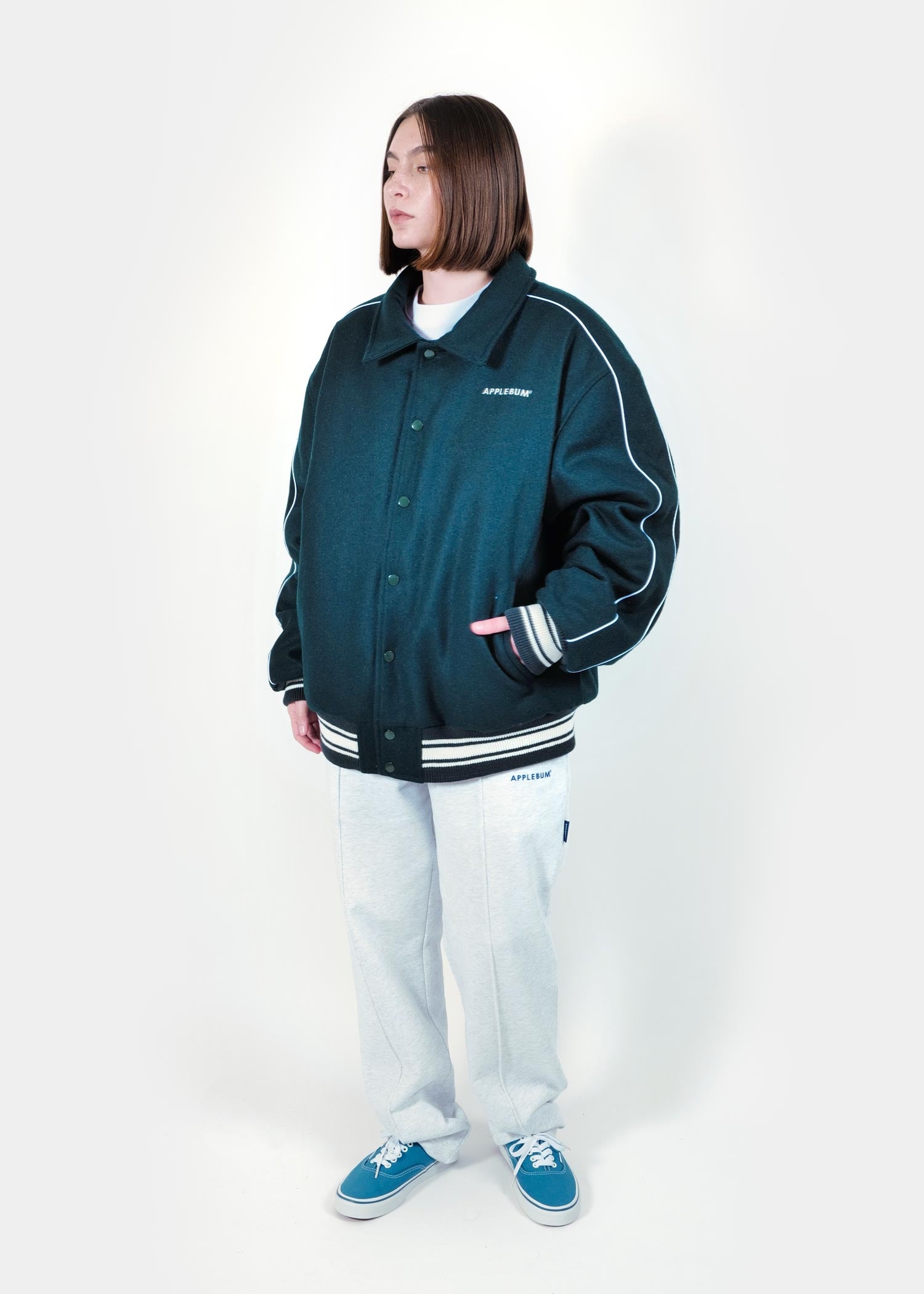 Collared Melton Stadium Jacket / 2520604