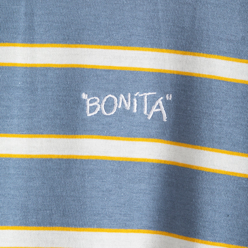 "Bonita" Border L/S T-shirt [Smoke Blue] / 2321102