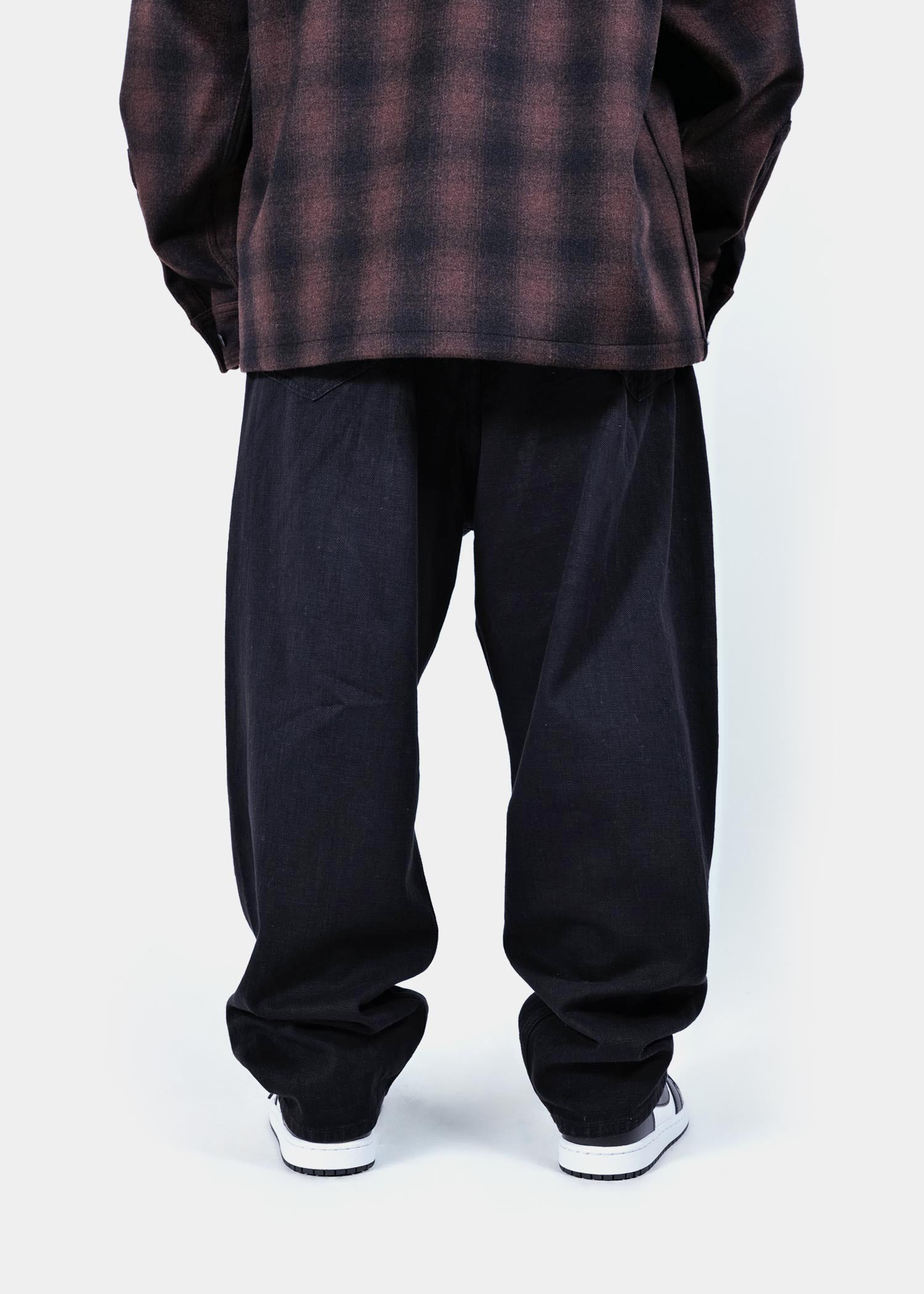 “Selena” Wide Tapered Denim Pants (Black) / 2520801B