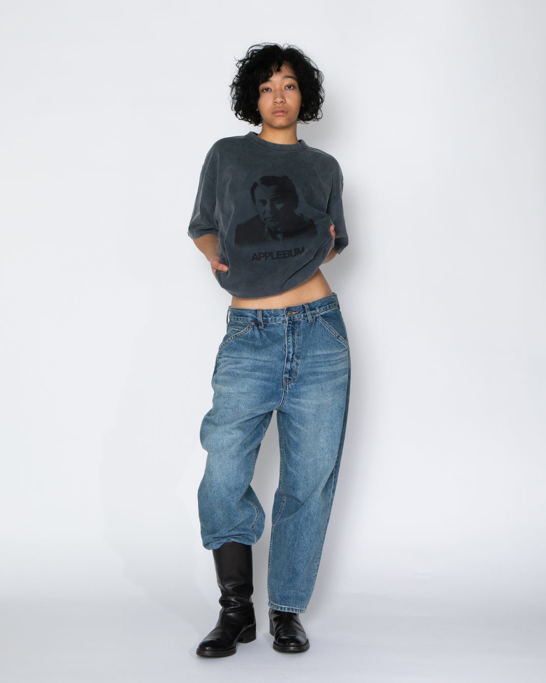 “Selena” Wide Tapered Denim Pants (Damage) / 2520801D