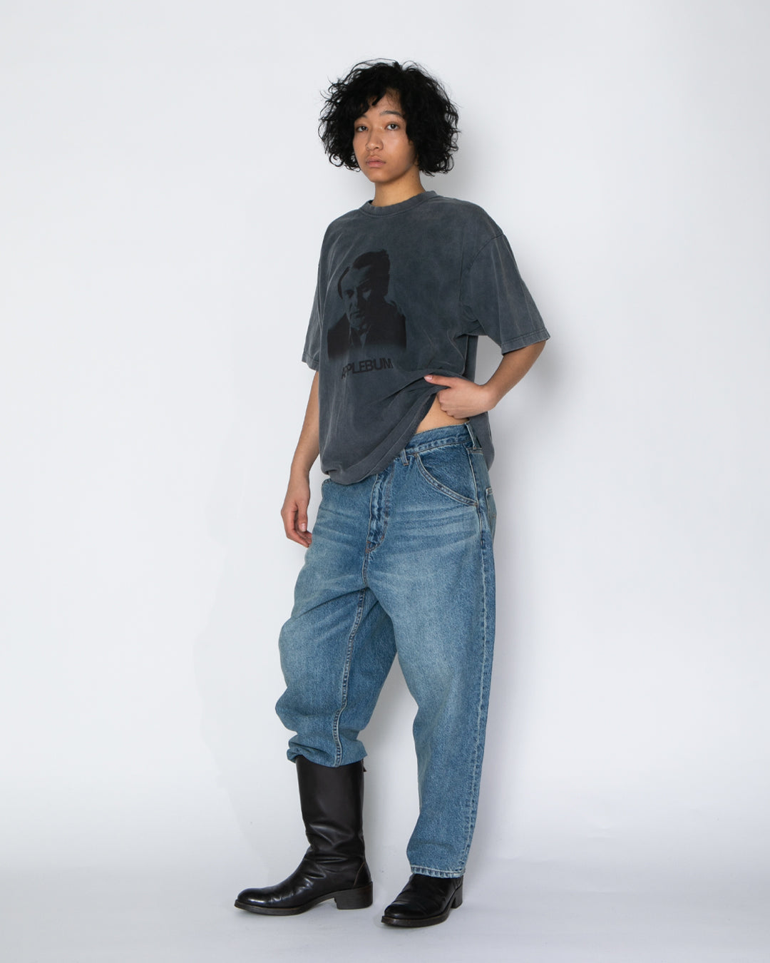 “Selena” Wide Tapered Denim Pants (Damage) / 2520801D