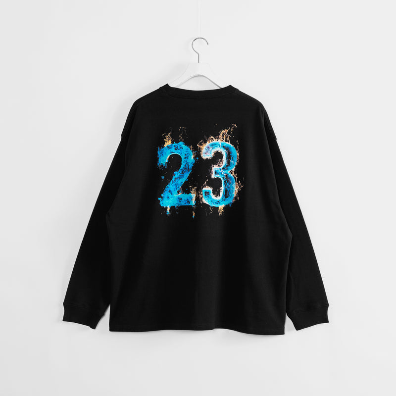 "Blue Flame 23" L/S T-shirt [Black] / 2321105