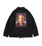 【Limited Color】 "Work of Mosaic Art (Ken Hamaguchi)" Coach Jacket [Black/Red Head] / WH2210601