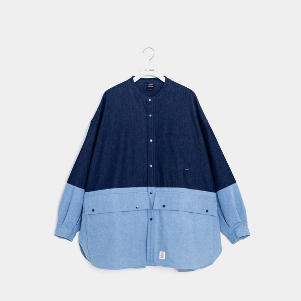 Denim Bicolor L/S Shirt [Navy/Blue] / 2310214