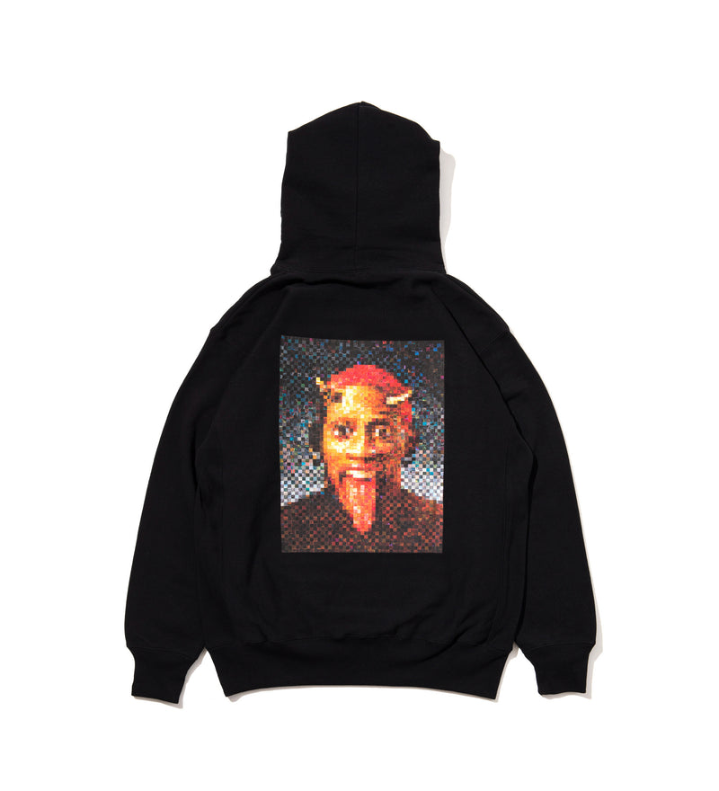 【Limited Color】 "Work of Mosaic Art (Ken Hamaguchi)" Sweat Parka [Black/Red Head] / WH2210401