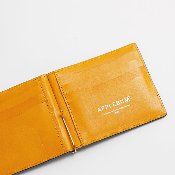 Leather Money Clip Wallet [Navy/Orange] / 2311006