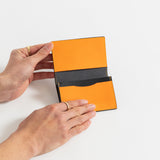 Leather Card Case [Navy/Orange] / 2311007