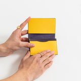 Leather Card Case [Purple/Yellow] / 2311007