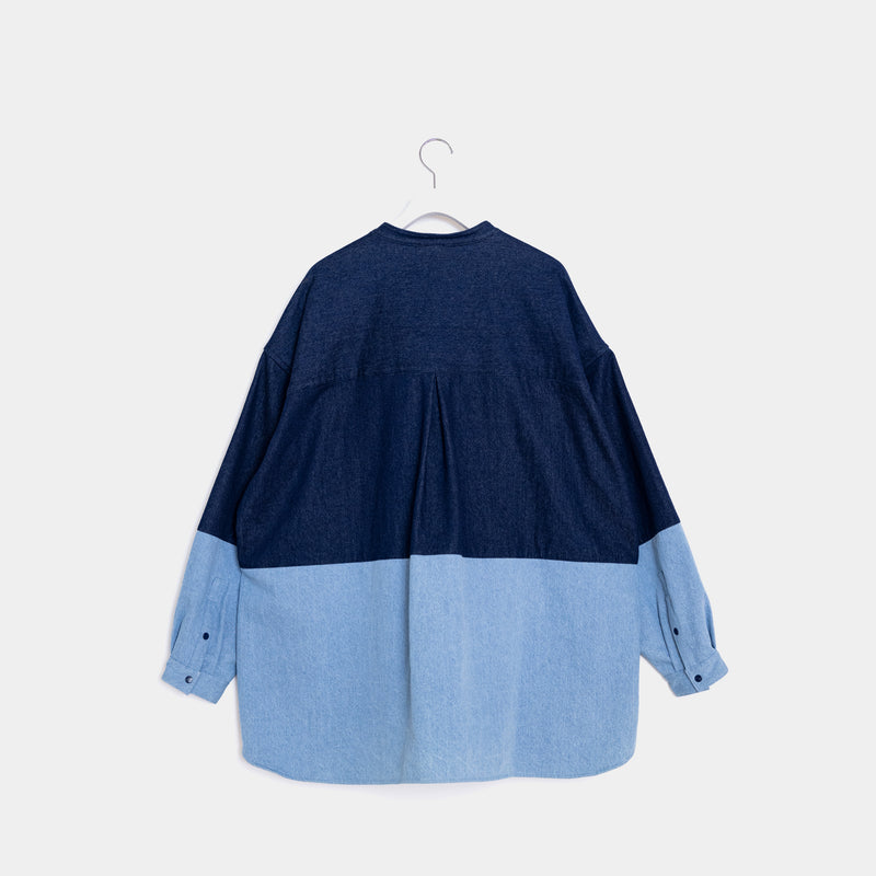 Denim Bicolor L/S Shirt [Navy/Blue] / 2310214 – APPLEBUM