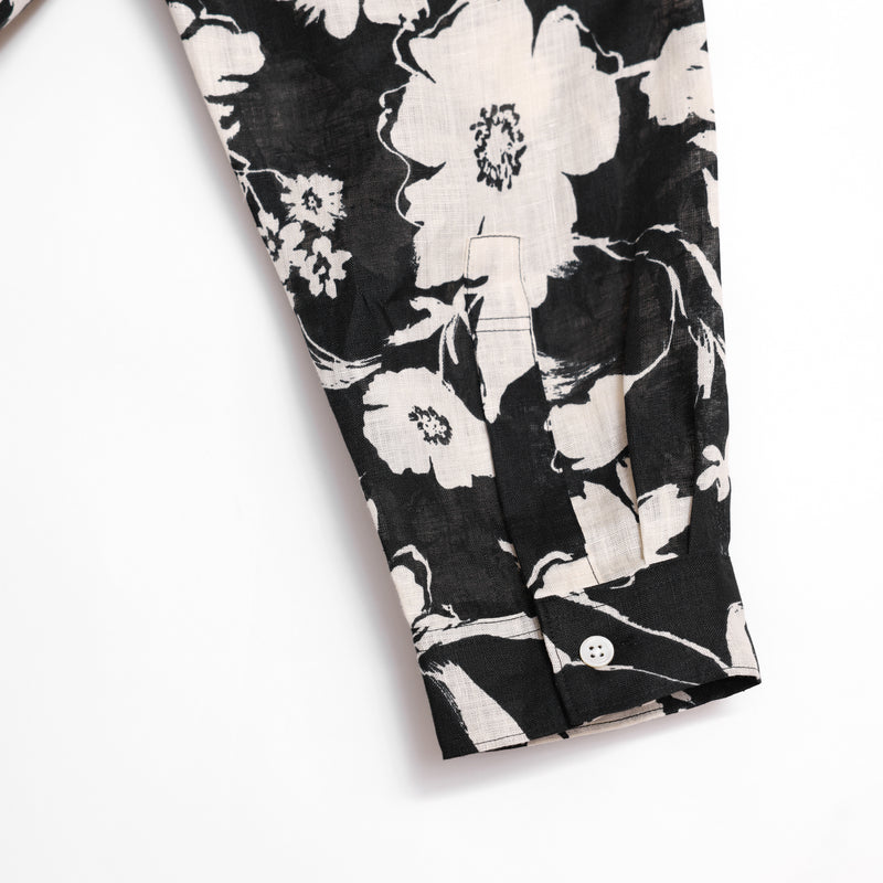 Botanical Linen L/S Aloha Shirt [Black] / 2310209